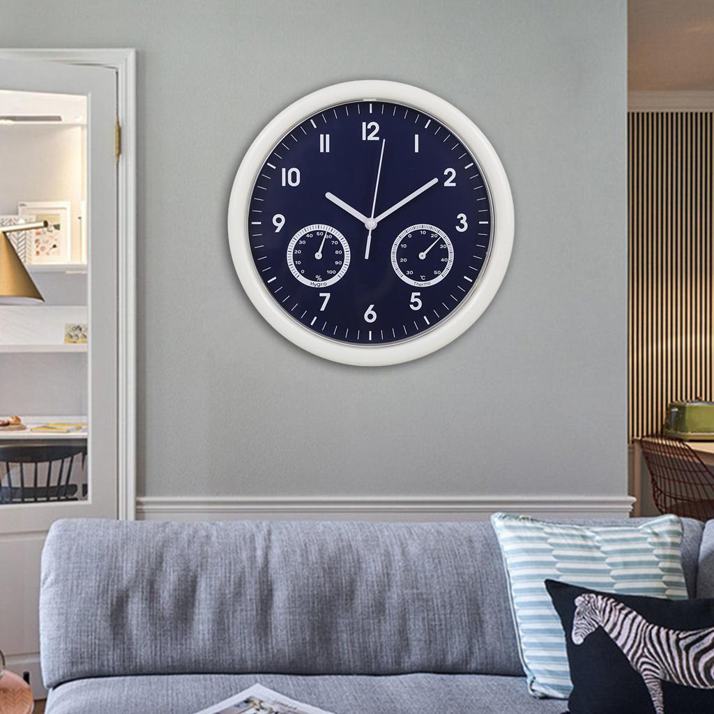 Wall Clock Temperature and Humidity Display for Kitchen Bedroom Decor