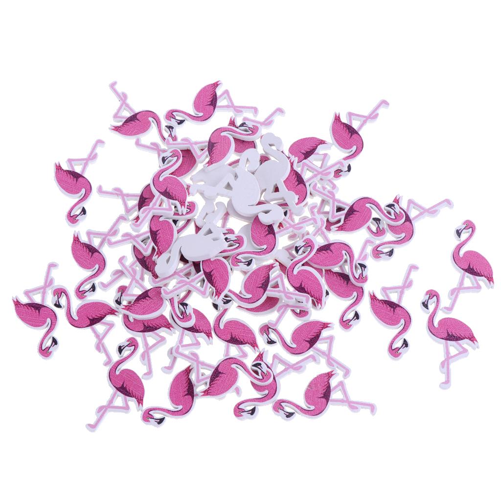 50Pcs Lovely Cartoon Animal Wood Buttons DIY Flamingo Boutons For Kids Baby