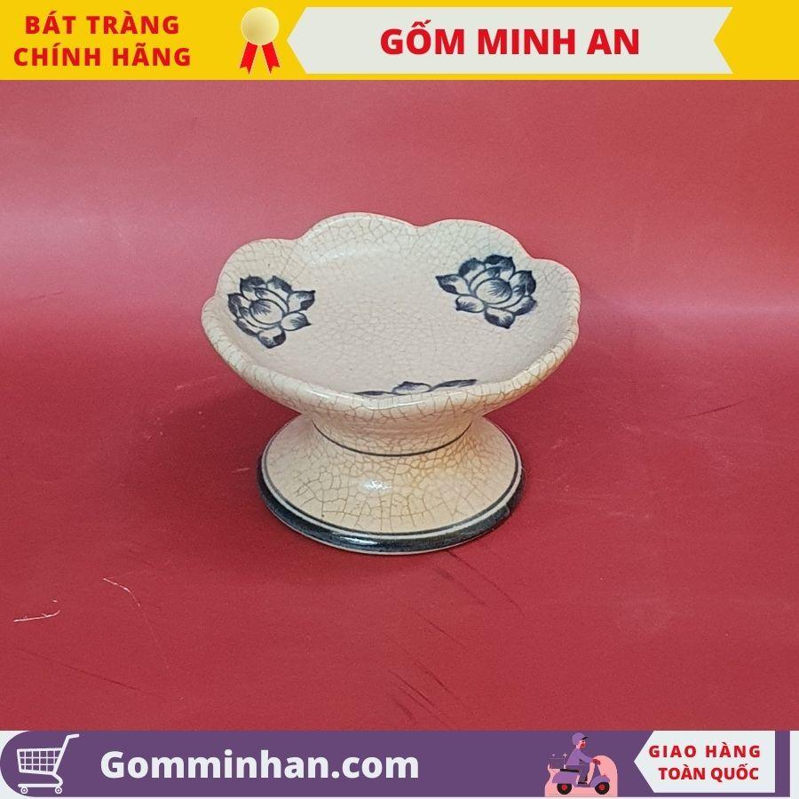 Chân nến thờ men rạn vẽ hoa văn cao cấp- Gốm Sứ Bát Tràng- Gốm Minh An