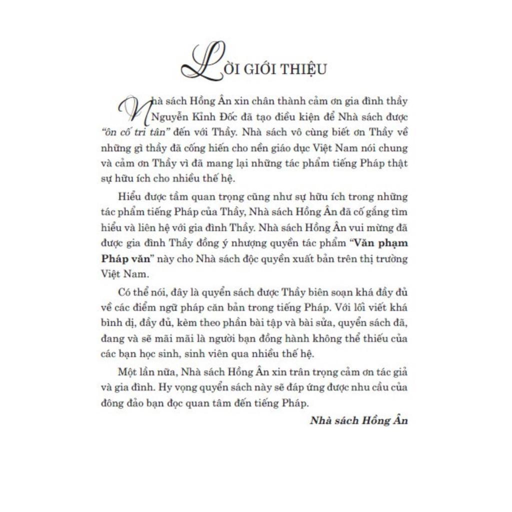 Sách - Văn Phạm Pháp Văn - Hồng Ân