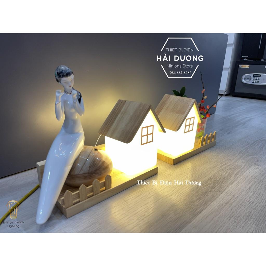 Đèn Tường Kệ Gỗ Hình Ngôi Nhà Chao Thủy Tinh Hiện Đại DT-2719 - Trang Trí Căn Phòng - Energy Green Lighting-Bao Gồm Bóng