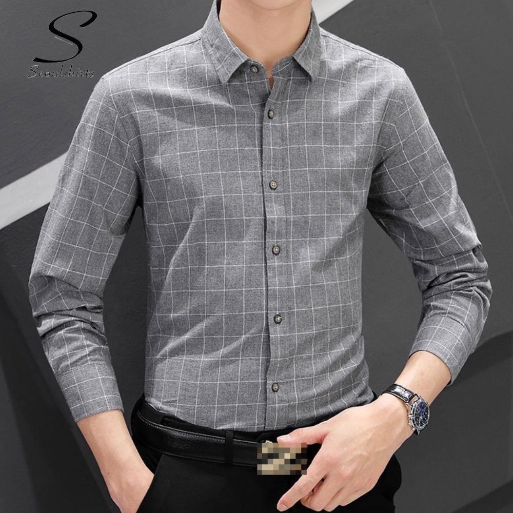 Áo Sơ Mi Đũi Nam SEOUL SHIRT Dài Tay họa tiết caro CHẤT ĐÙI HÀN CAO CẤP - SU 256