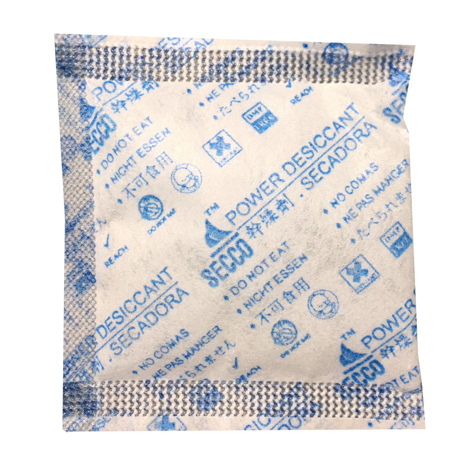 Túi hút ẩm Secco silica gel 5gr (khử mùi/hút ẩm)- 1kg (200 túi) - Chính hãng - Vải trắng - Chữ xanh logo