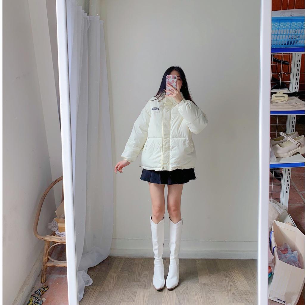 Áo khoác phao GOODBOY trắng kem form rộng ulzzang - Made by Fiin