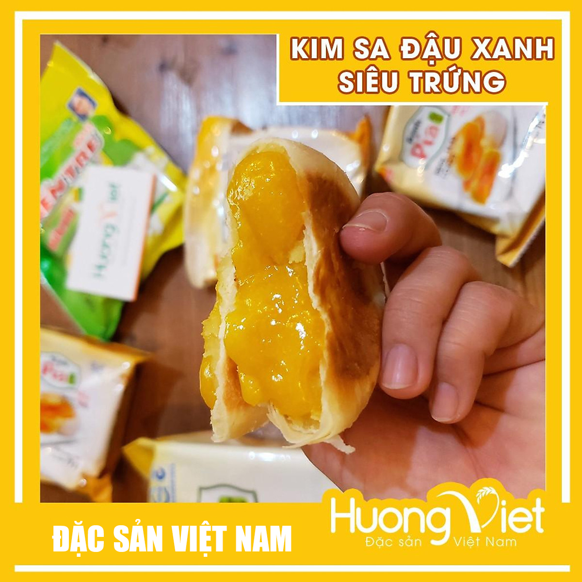 Đặc Sản Sóc Trăng - Bánh Pía Kim Sa Siêu Trứng Đậu Xanh Trứng Muối Đặc Biệt 300Gr, BáNh PíA TâN Huê ViêN Sóc Trăng