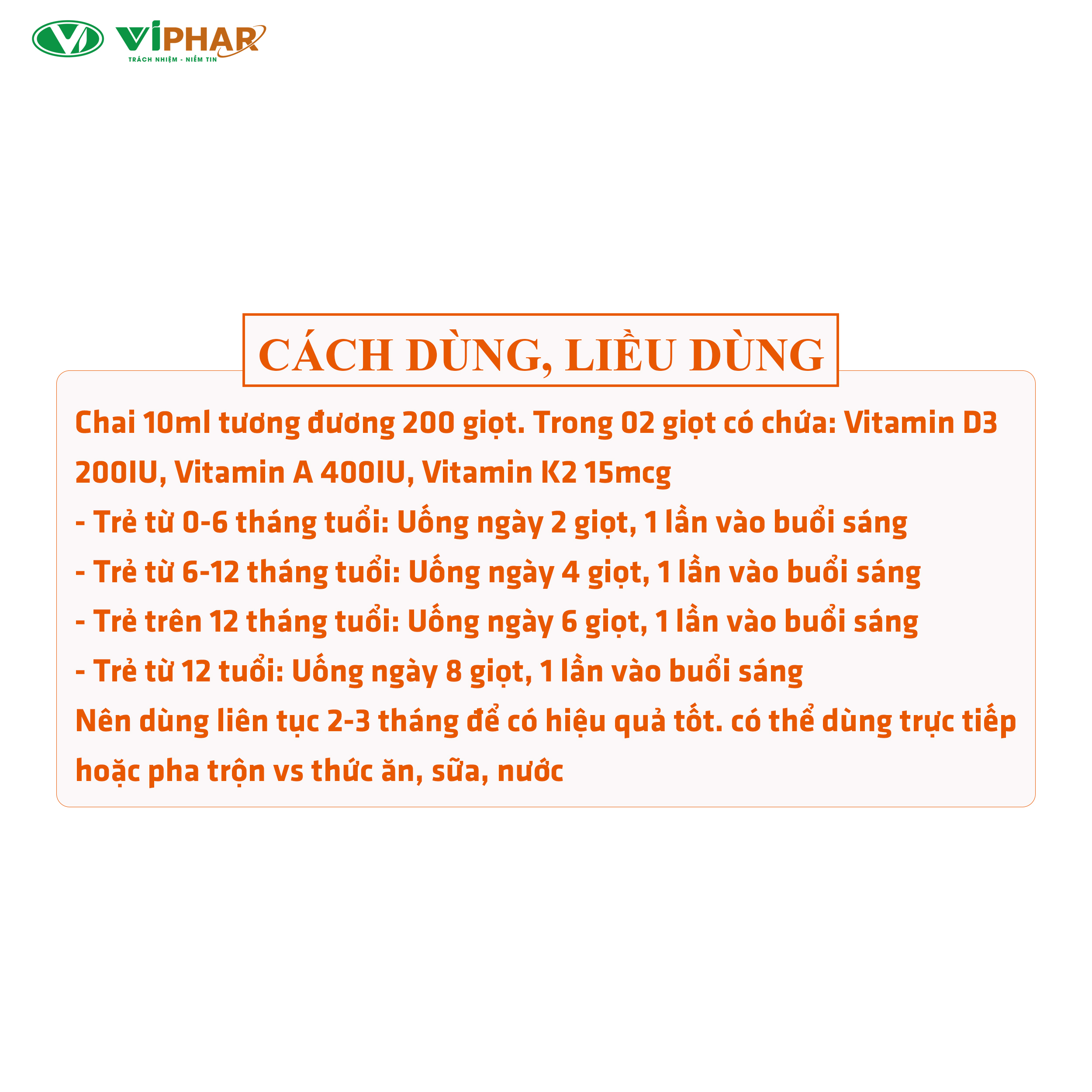 Nhỏ Giọt Vitamin D3 Tăng Hấp Thu Canxi Cho Trẻ Sơ Sinh Drops D3&K2-Mk7 Babywin VIPHAR Chai 10ml