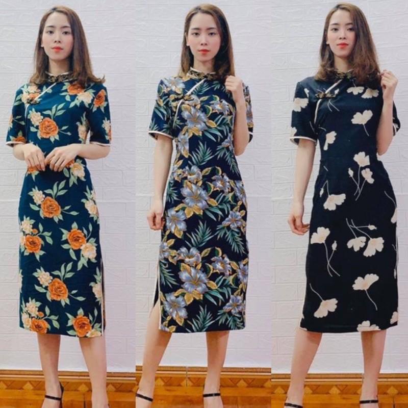 XẢ KHO: Sườn xám hè hàng thiết kế cao cấp đủ size M L XL