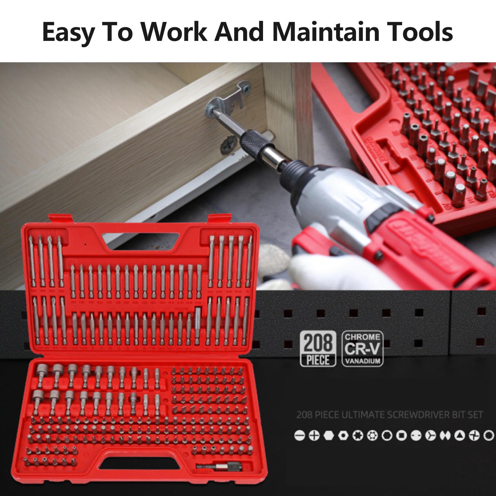 208Pcs Magnetic Screwdriver Bit Set Impact Ready Drill Driver Bits Tool Kit