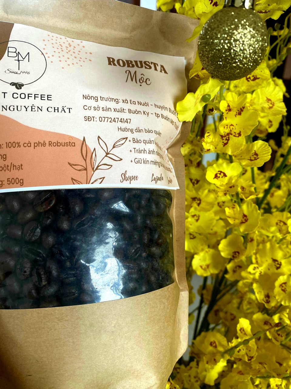 Cà phê Robusta nguyên chất rang MỘC 100% - Robusta Buôn Ma Thuột cafe từ Đắk Lắk 1 kg