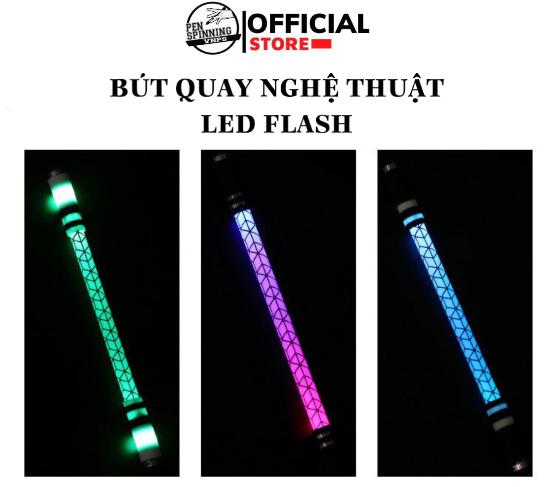 Bút quay giải nén ngón tay có đèn flash pen spinning nghệ thuật chống trượt cân bằng học sinh, sinh viên