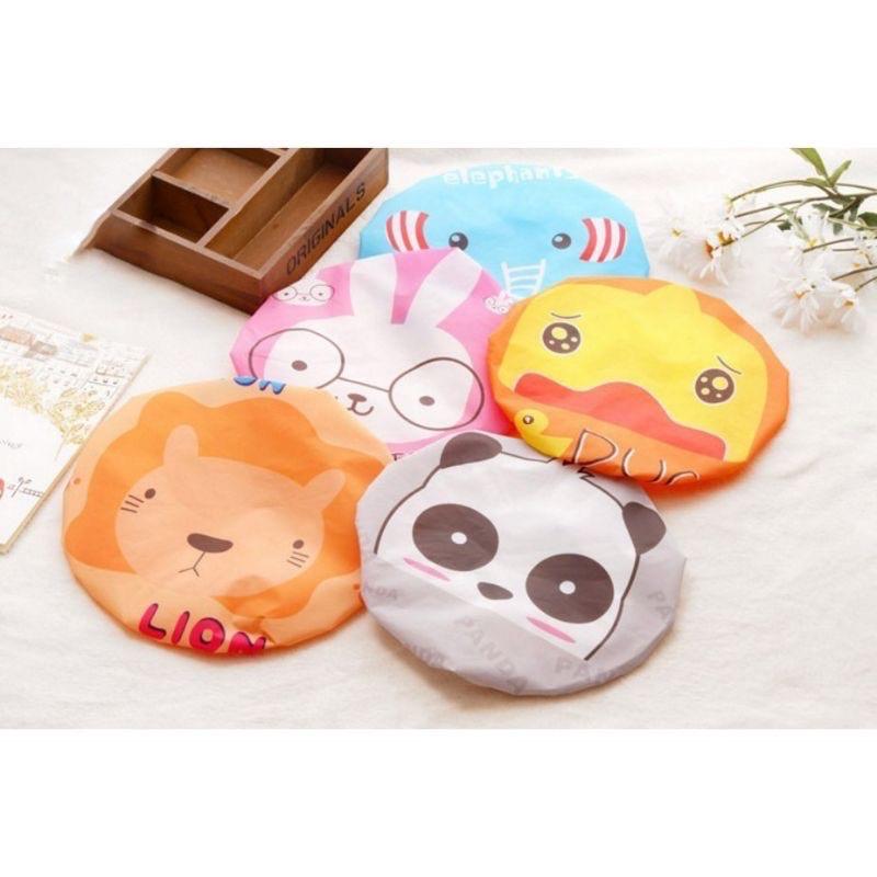 Mũ tắm mũ trùm tóc họa tiết ngộ nghĩnh