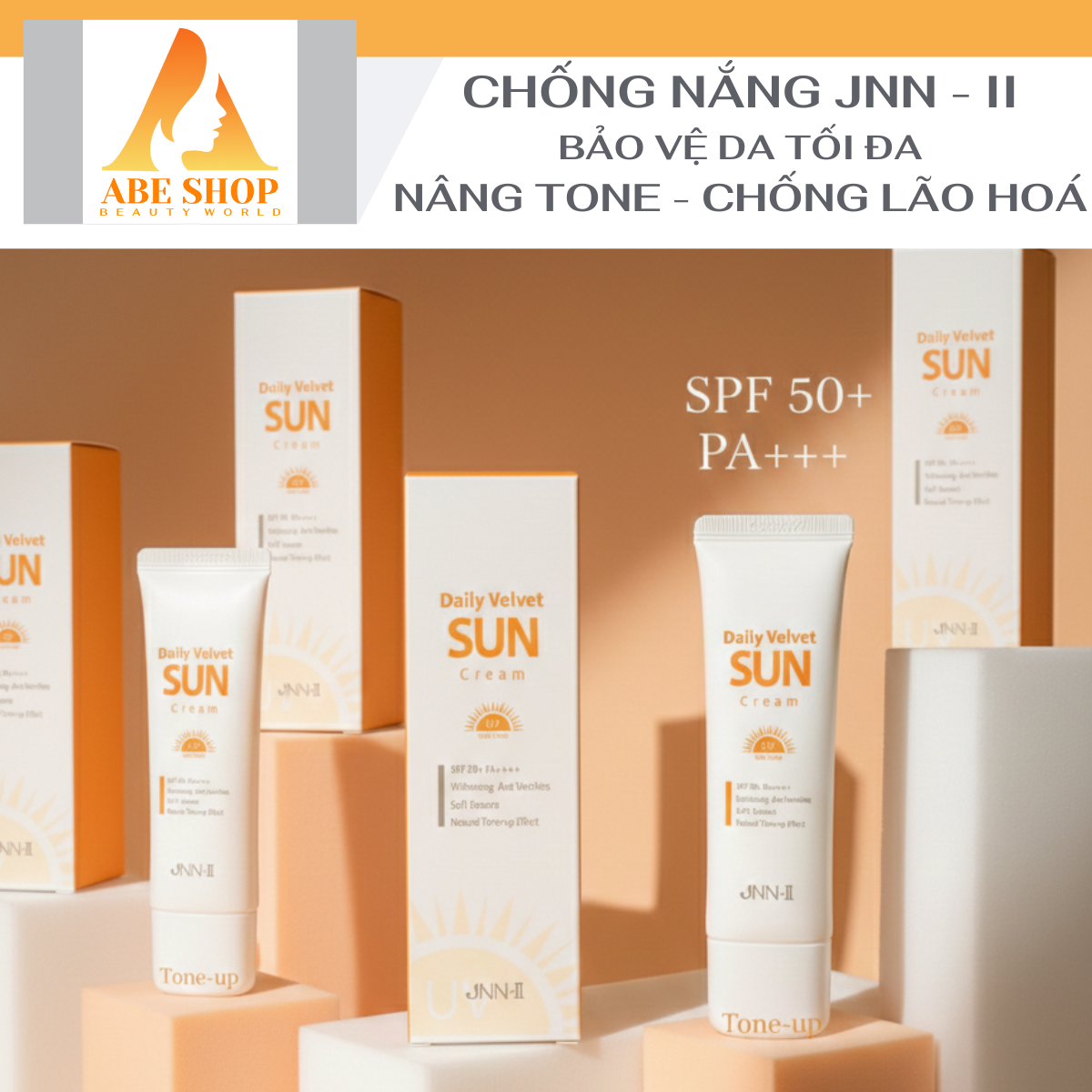 Kem Chống Nắng Centella JNN-II Daily Velvet Sun Cream 50ml - Nâng Tone - Kiềm Dầu - Chỉ Số SPF50+PA++++ - Bảo Vệ Da