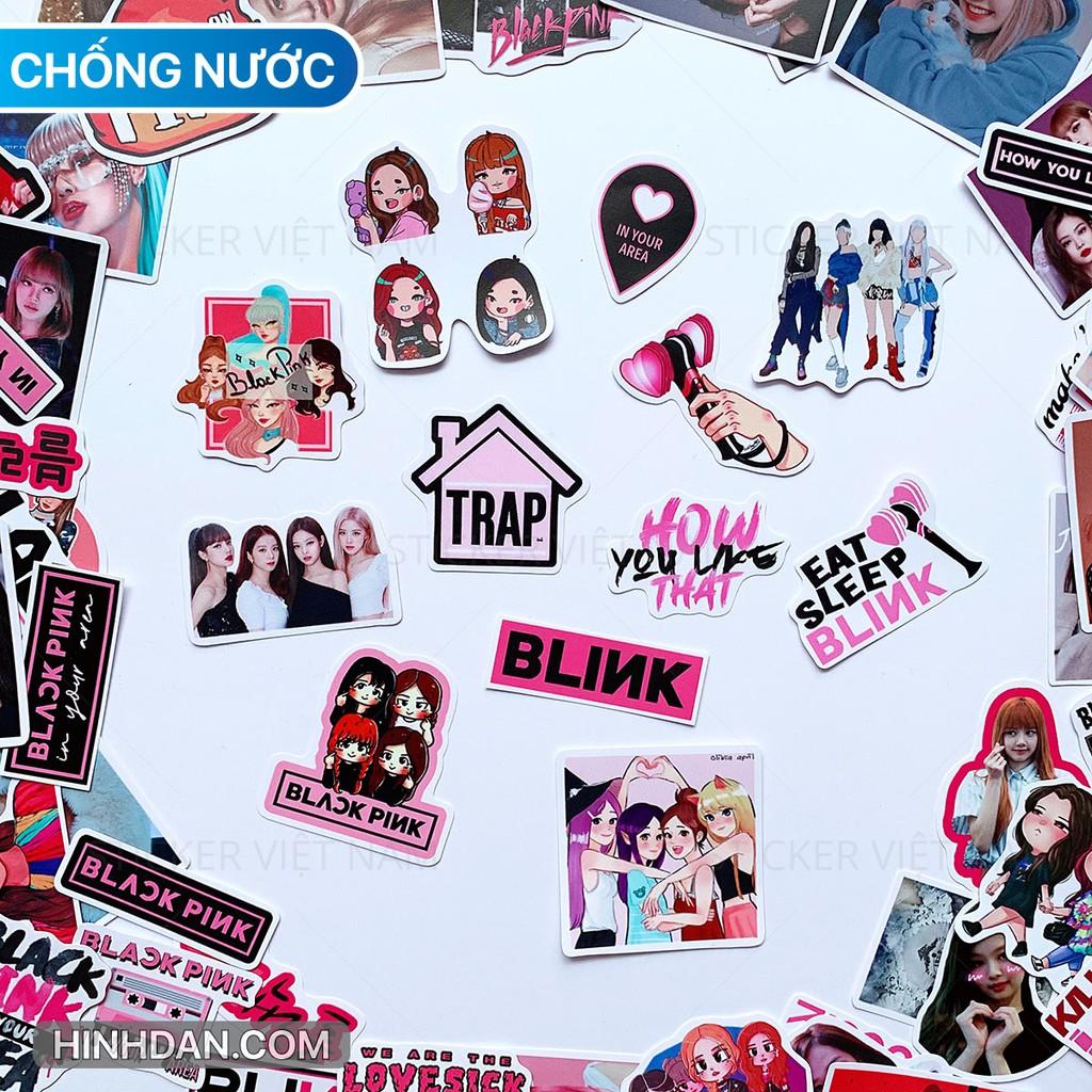 Sticker in hình BLACK PINK - Dán Trang Trí - Chất Liệu PVC Cán Màng Chất Lượng Cao Chống Nước, Chống Nắng, Không Bong Tróc Phai Màu