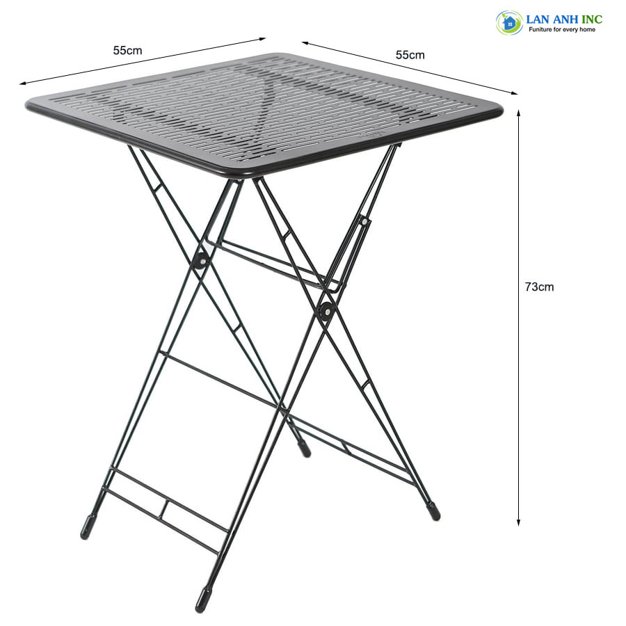 Bàn cafe cao xếp gọn sắt CNC sơn tĩnh điện LAPX07