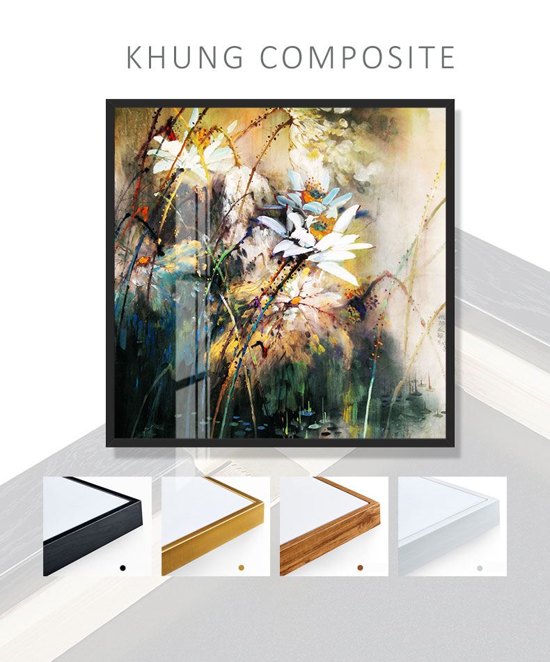 Tranh Canvas Sơn dầu Hoa Sen cao cấp. , Khung hợp nhôm chống ẩm, bền, đẹp, nhiều kích thước. Phù hợp nhiều không gian sang trọng.