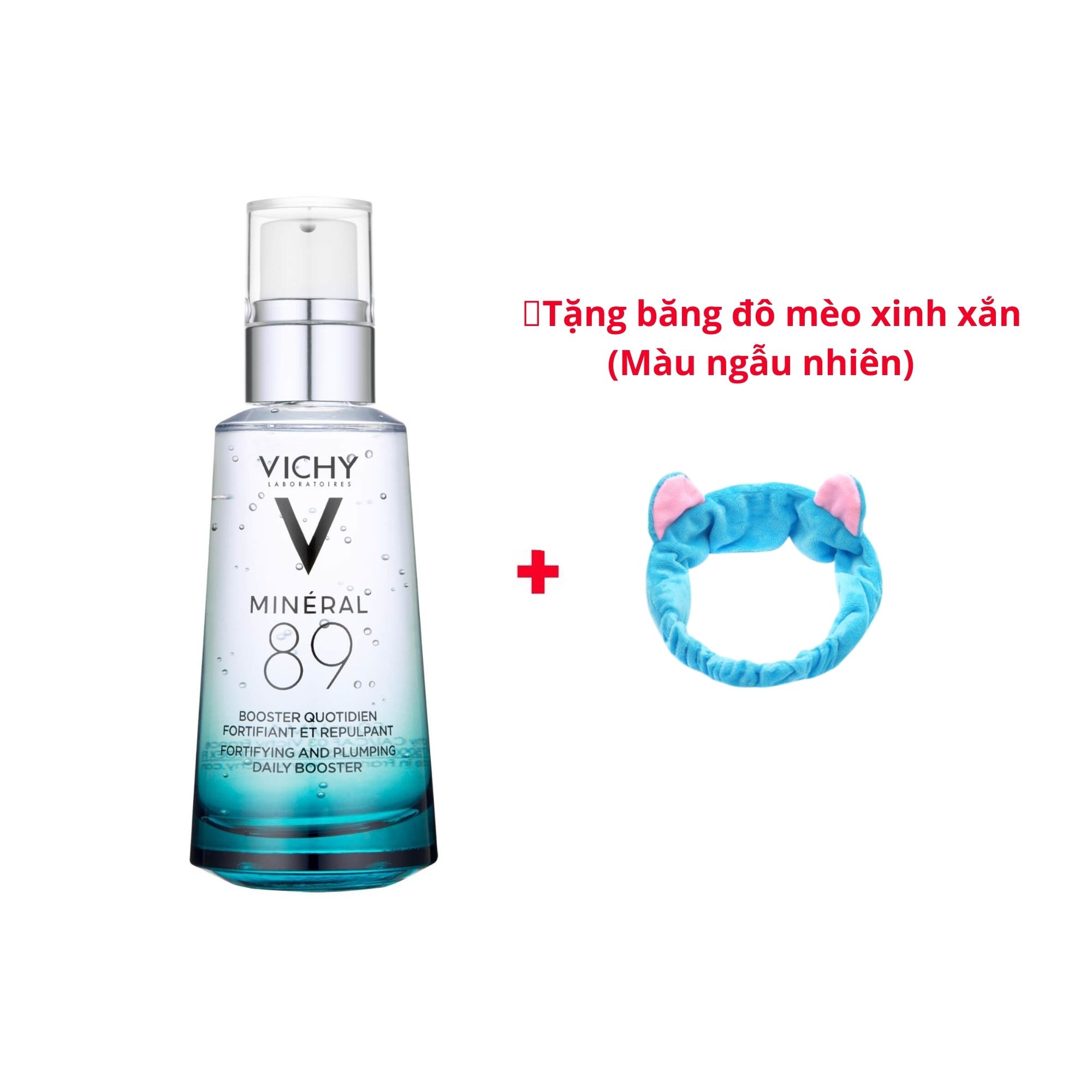 Dưỡng Chất Khoáng Cô Đặc Phục Hồi Và Bảo Vệ Da Vichy Mineral 89 tặng kèm băng đô mèo xinh xắn
