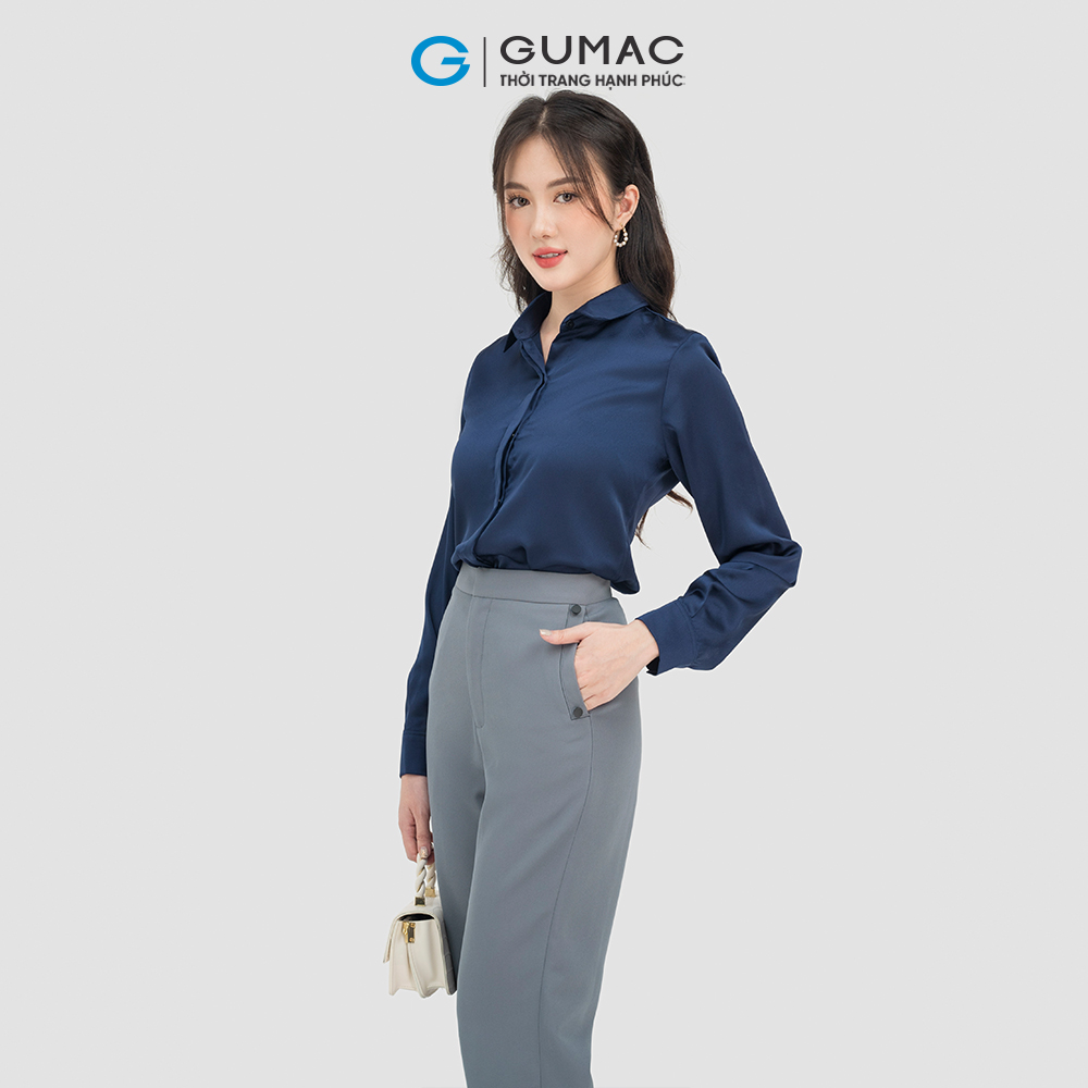 Quần tây nữ GUMAC QC07062 công sở dáng suông túi nẹp lịch sự