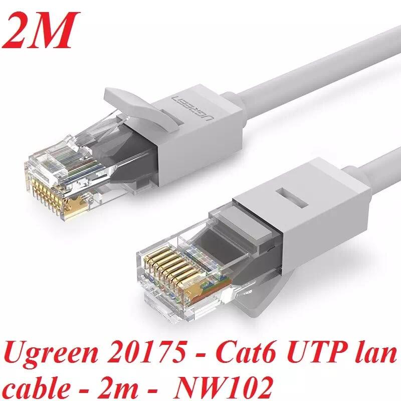 Ugreen UG20175NW102TK 2M màu Trắng Cáp Mạng Lan Cat6 UTP - HÀNG CHÍNH HÃNG