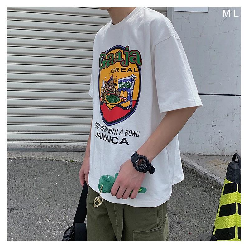 Áo thun tay lỡ GANJA form rộng ulzzang couple nam nữ UNISEX
