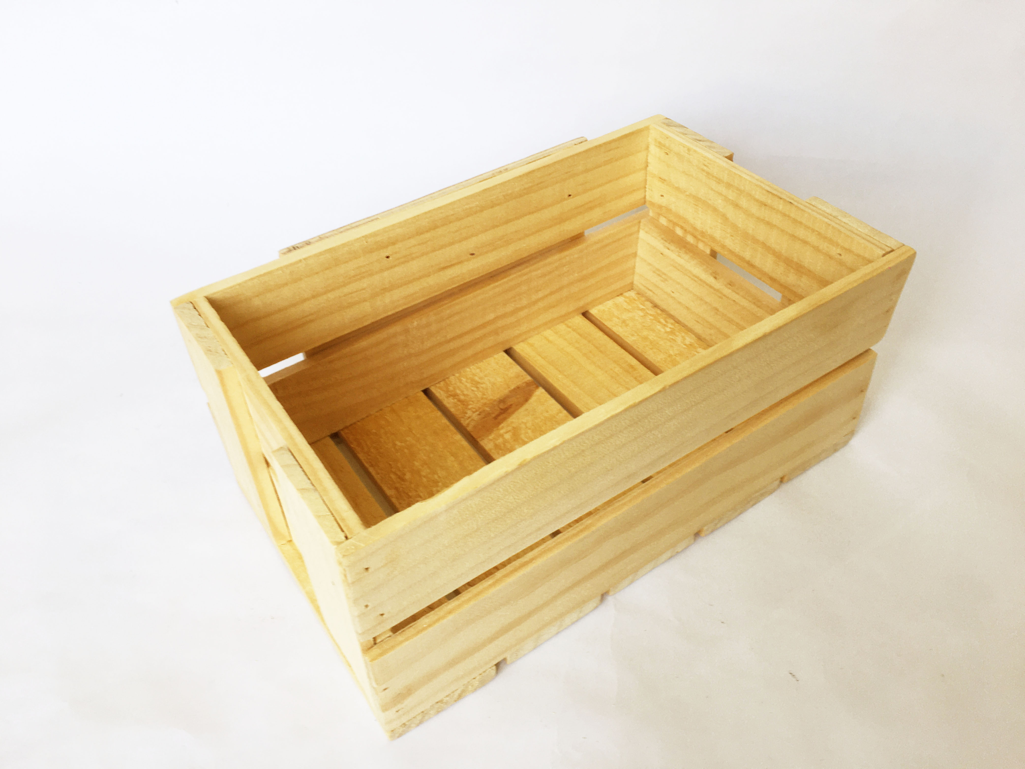 Thùng gỗ đa năng - Hộp khay gỗ pallet (màu gỗ tự nhiên, size S: 14x25x11cm)