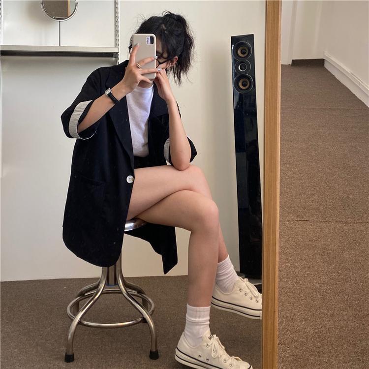 Áo Khoác Nữ Tay Dài Kẻ Sọc Thời Trang Thanh Lịch