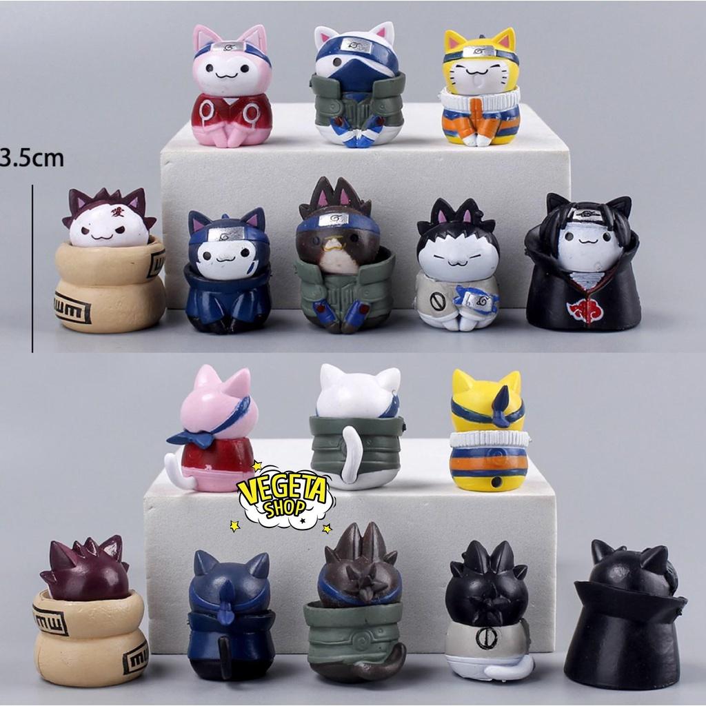 Mô hình Naruto - Mô hình Mèo Tsum Tsum Cosplay Naruto Sasuke Sakura Kakashi Gaara Iruka Shikamaru Itachi chibi dễ thương