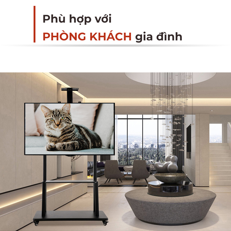 Giá đỡ TV kệ để TV di động có bánh xe lắp TV 32-65 inch