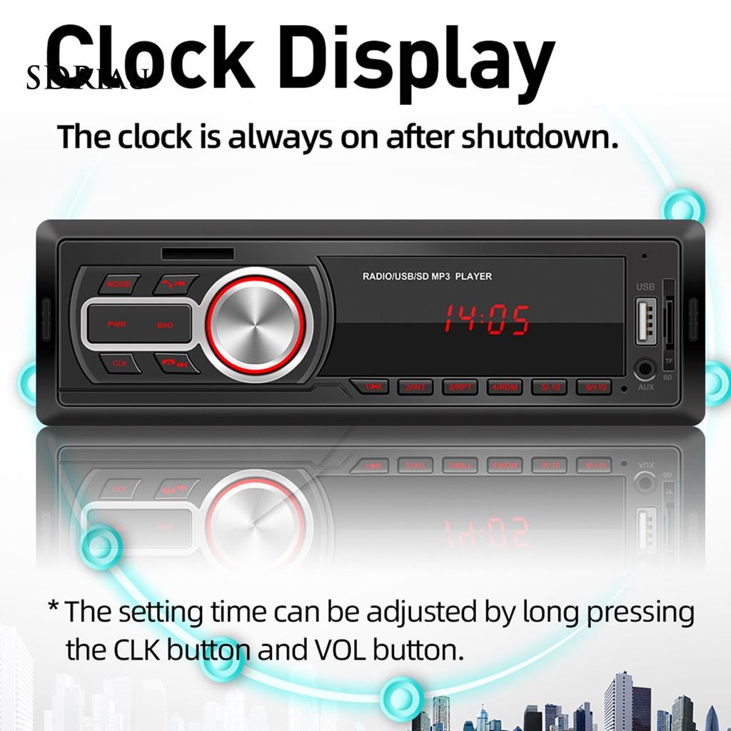 *QCDZ* 5208E Universal Handsfree Car MP3 Player Compact Bluetooth FM Radio Player Supporting U Disk TF Card AUX for 12V Automobiles