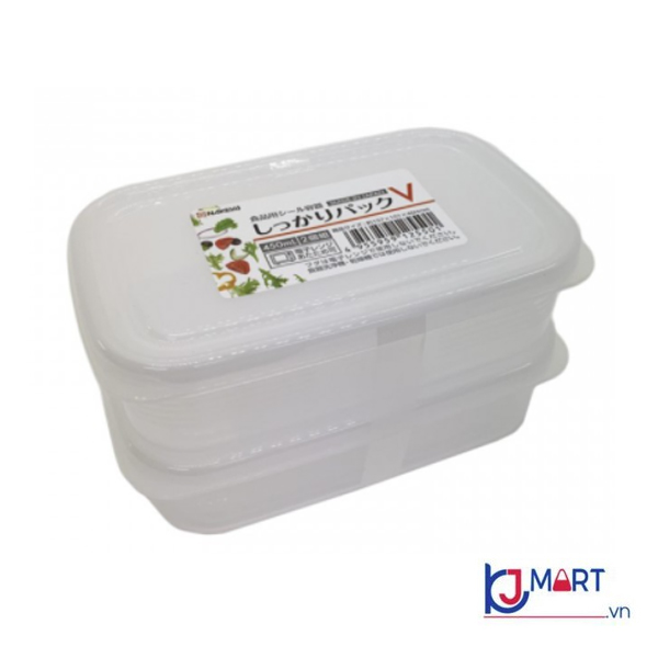 Set 2 hộp nhựa nắp dẻo 450ml - Nội địa Nhật Bản