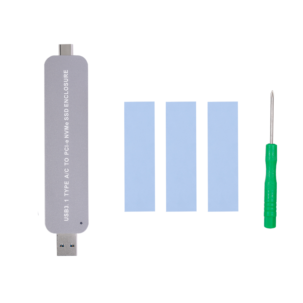 Bộ điều hợp Vỏ bọc Ổ cứng Di động USB 3.1 Loại A / C sang PCI-e NVMe M.2 SSD
