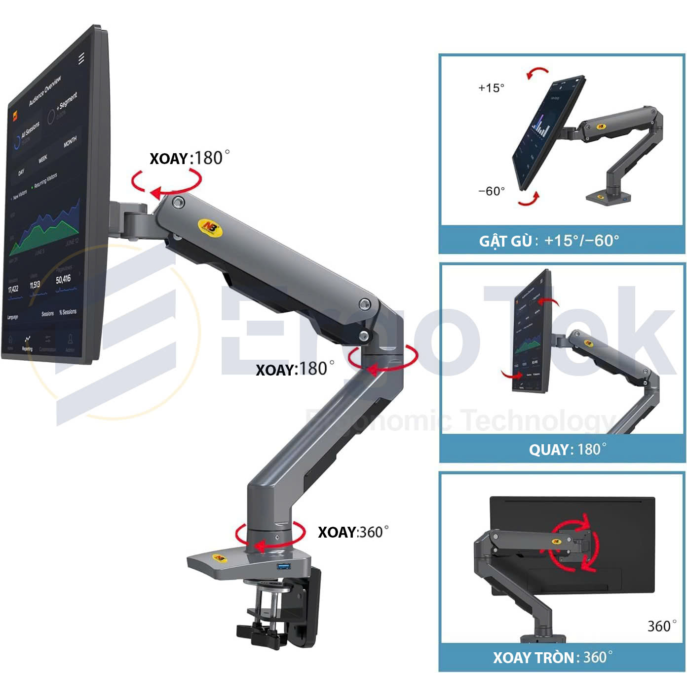 giá treo màn hình máy tính North Bayou G60 (27 – 45 inch) HÀNG CHÍNH HÃNG