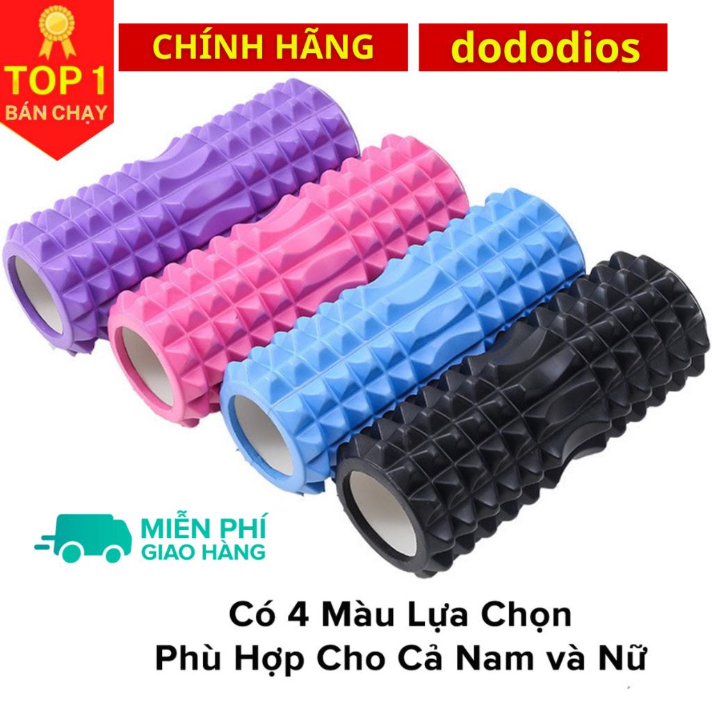 Foam Roller Massage Màu Xanh Dương - Con Lăn Yoga Matxa Tập Gym Tập Thể Thao Giãn Cơ Ống Trụ Lăn Xốp Có Gai dododios