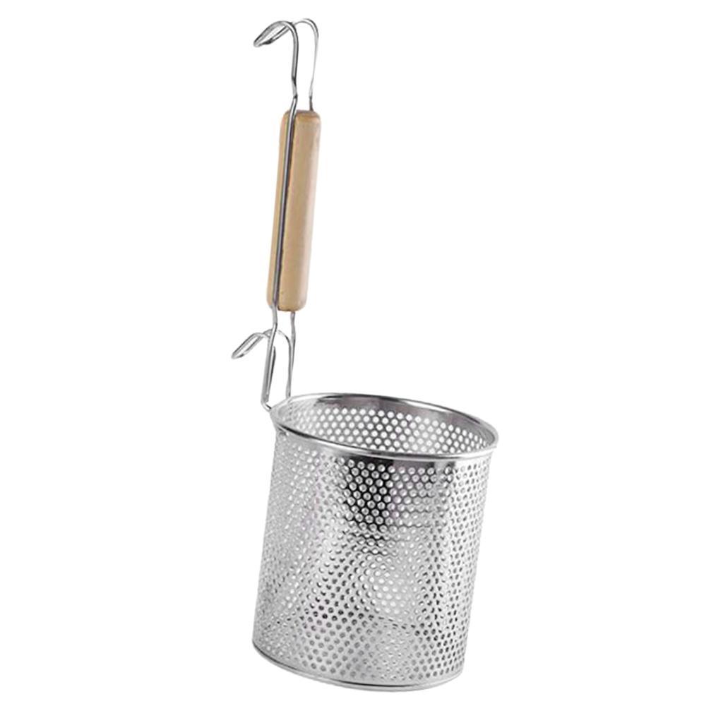 3X Kitchen Pasta Noodle Strainer, Stainless Steel, Deep Fry Basket 14cm