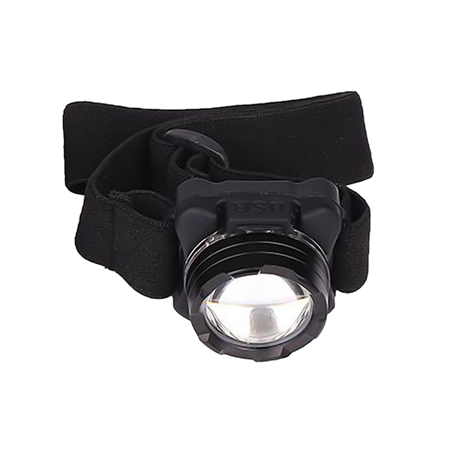 Adjustable Comfortable Headlamp with White Red Lights 3 Modes for Fishing Black