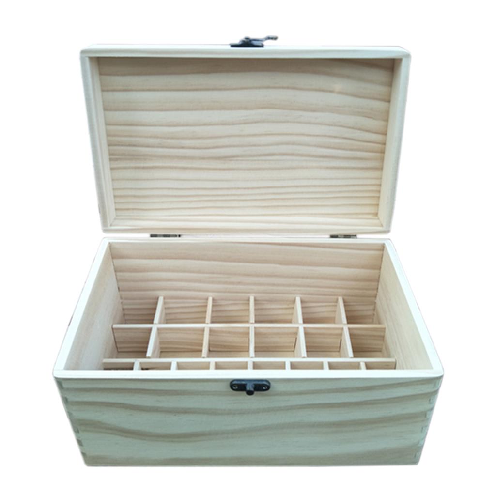28 Slots Essential Oil Wooden Box Organizer Wood Storage Case for 30ml/10ml