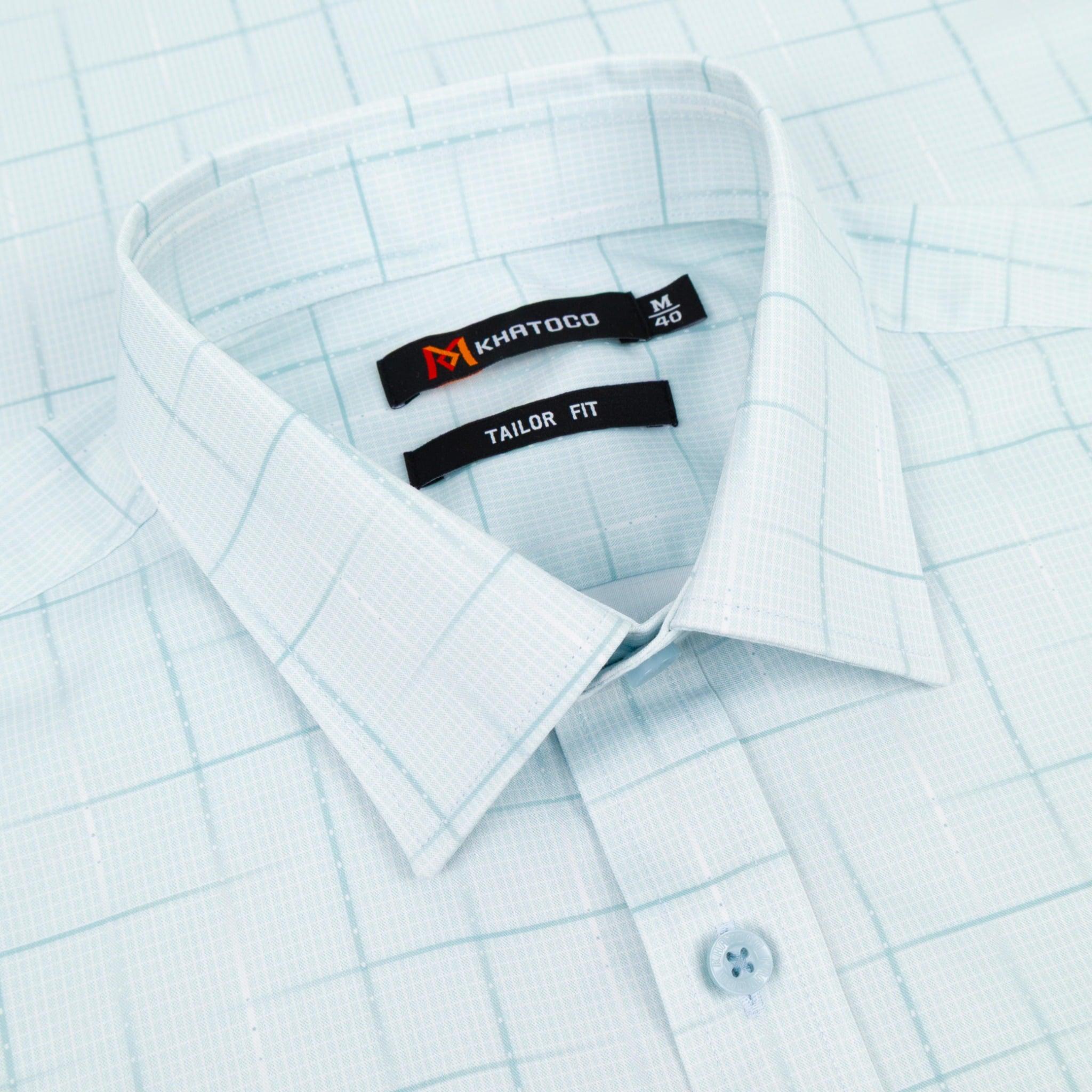 Áo sơ mi nam KHATOCO Tailor Fit dài tay A1MD568T1-CNCR825-2709-D