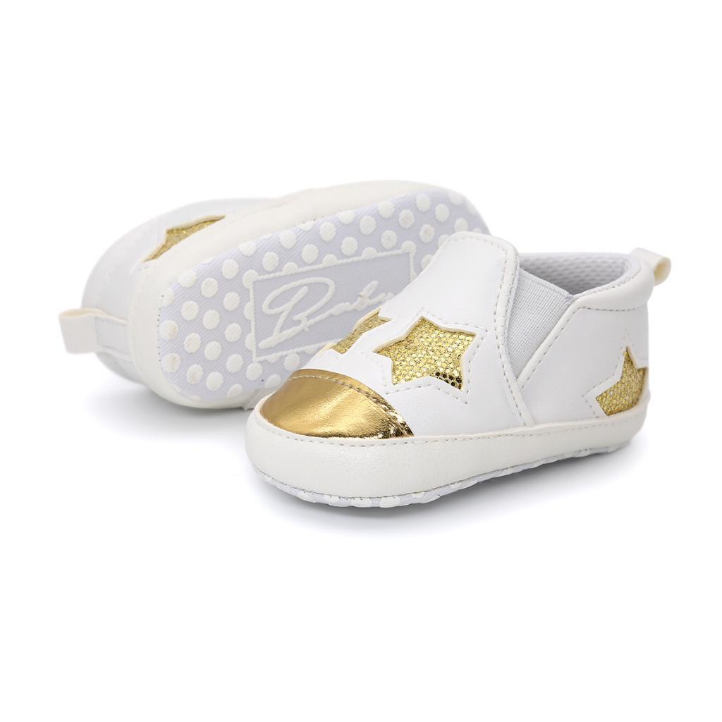 Baby Infant Baby Cute Stars Shoes Girl Soft Sole Sneaker Crib Shoes 0-18months