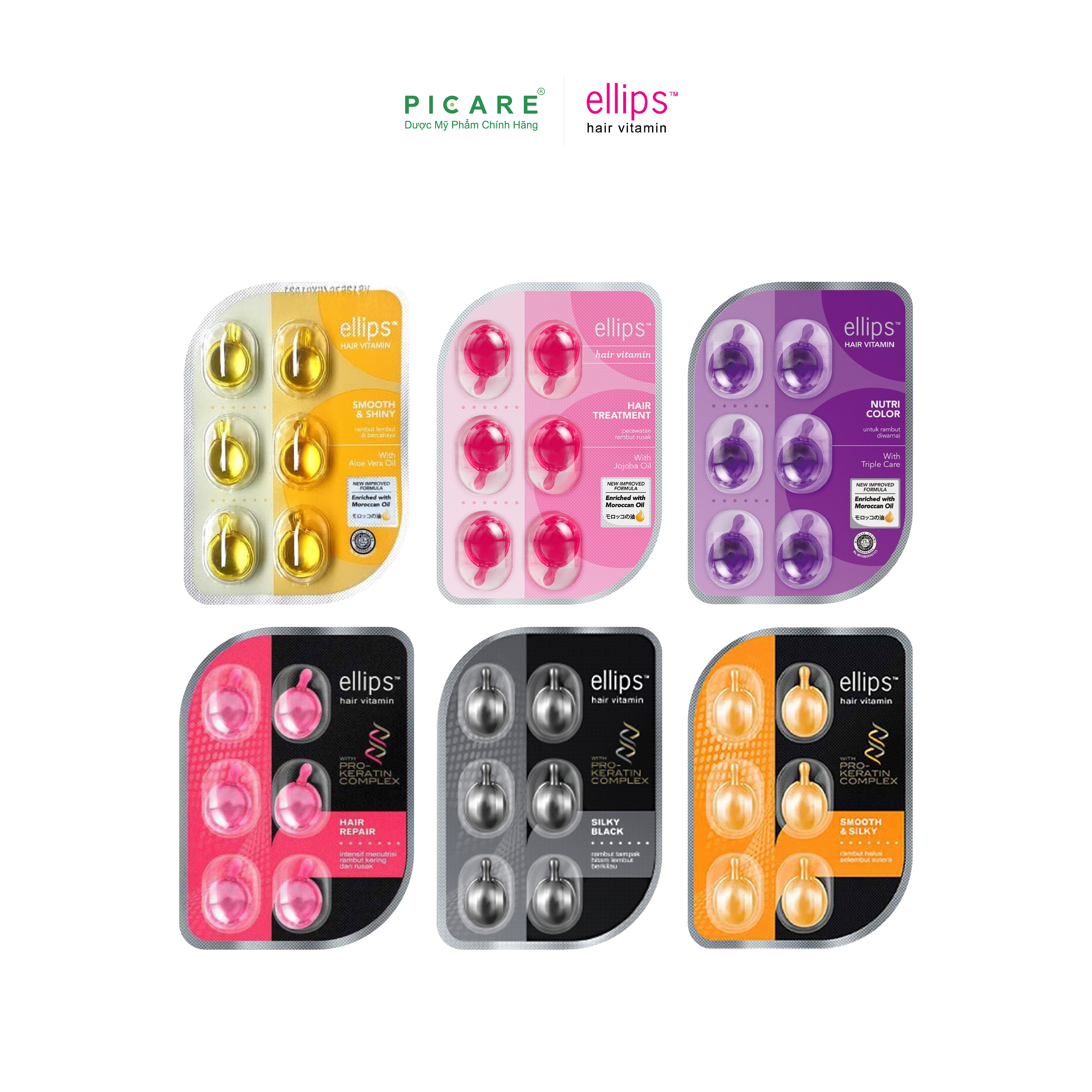 Mua Viên Serum Dưỡng Tóc Ellips Hair Vitamin Giúp Phục Hồi Tóc, Nuôi Dưỡng Tóc Óng Mượt Vỉ 6 Viên (Màu Ngẫu Nhiên) tại PICARE VIET NAM Mua Viên Serum Dưỡng Tóc Ellips Hair Vitamin Giúp Phục Hồi Tóc, Nuôi Dưỡng Tóc Óng Mượt Vỉ 6 Viên (Màu Ngẫu Nhiên) tại PICARE VIET NAM