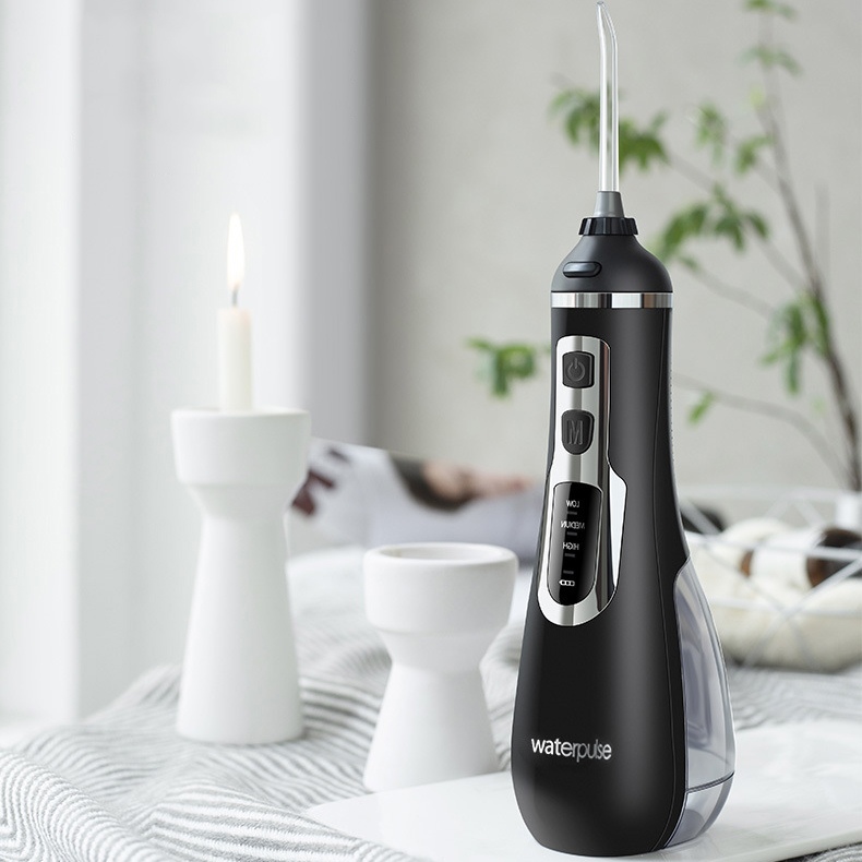 Máy Tăm Nước Waterpulse V500 Thế Hệ Mới - Xịt Vệ Sinh Răng Miệng, Niềng Răng - Màu Đen
