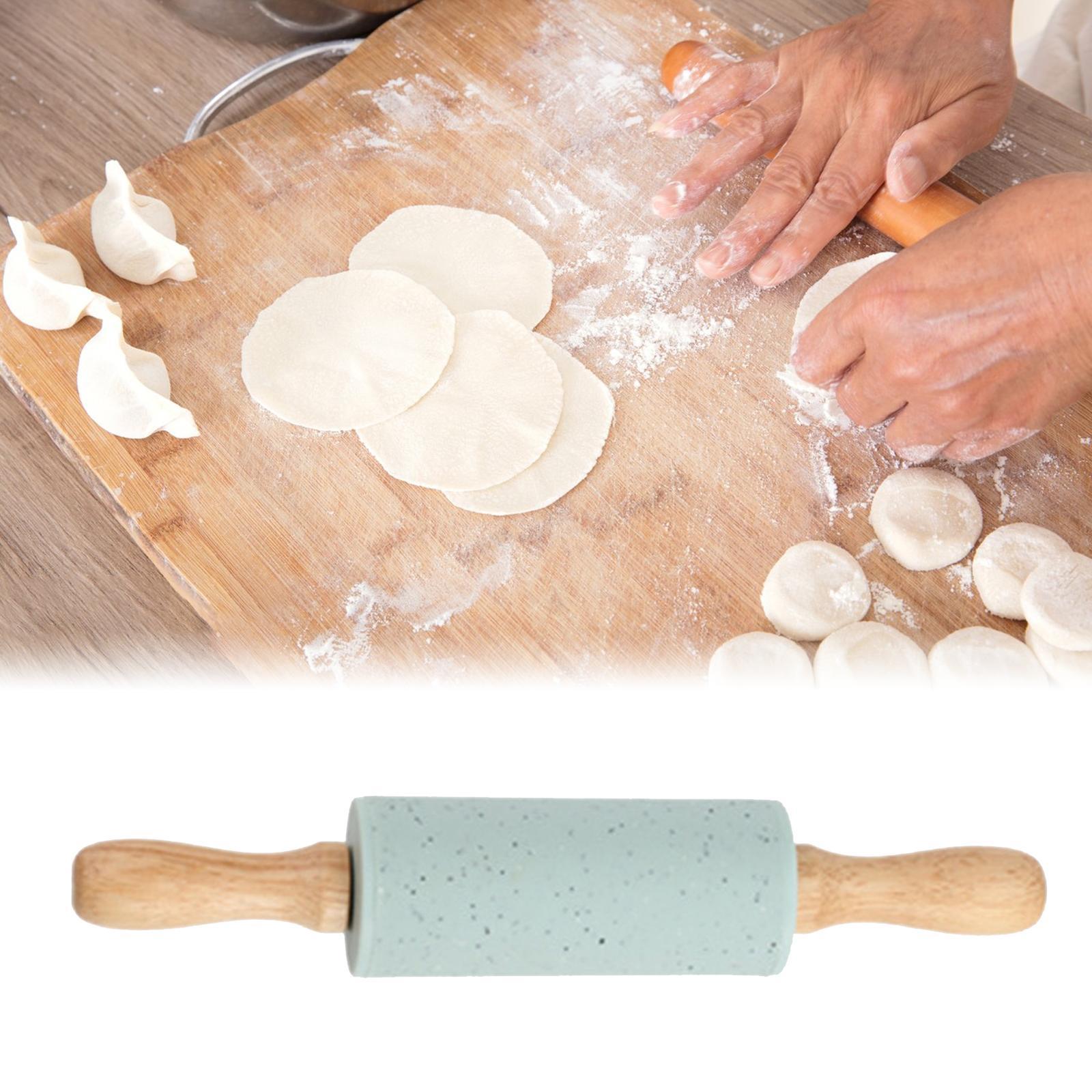 Wooden Rolling Pin for Baking Roller with Handles Handheld Easy Cleaning Roller Baking Tool for The Pastry Pizza Pie Kitchen Gadgets