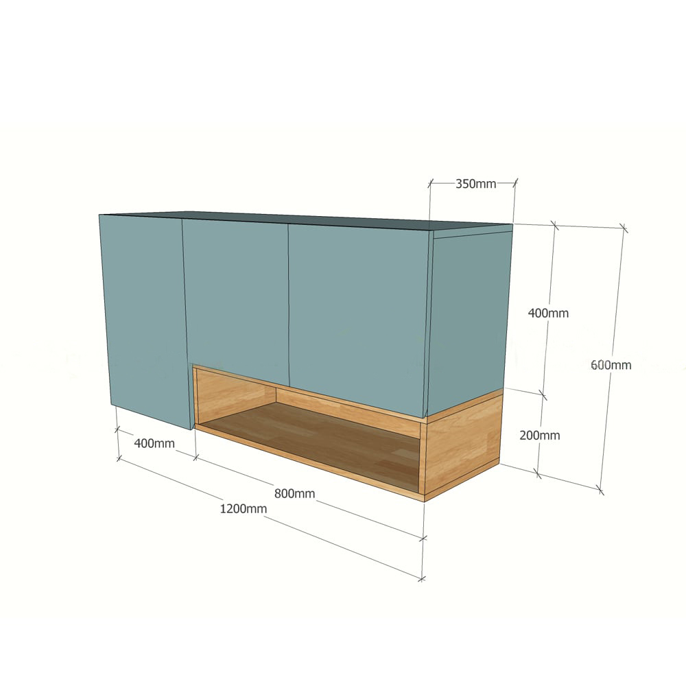 Tủ Bếp Treo Tường Gỗ Công Nghiệp Thiết Kế Hiện Đại Với 3 Cánh Cửa Mở Tiện Lợi TB-10