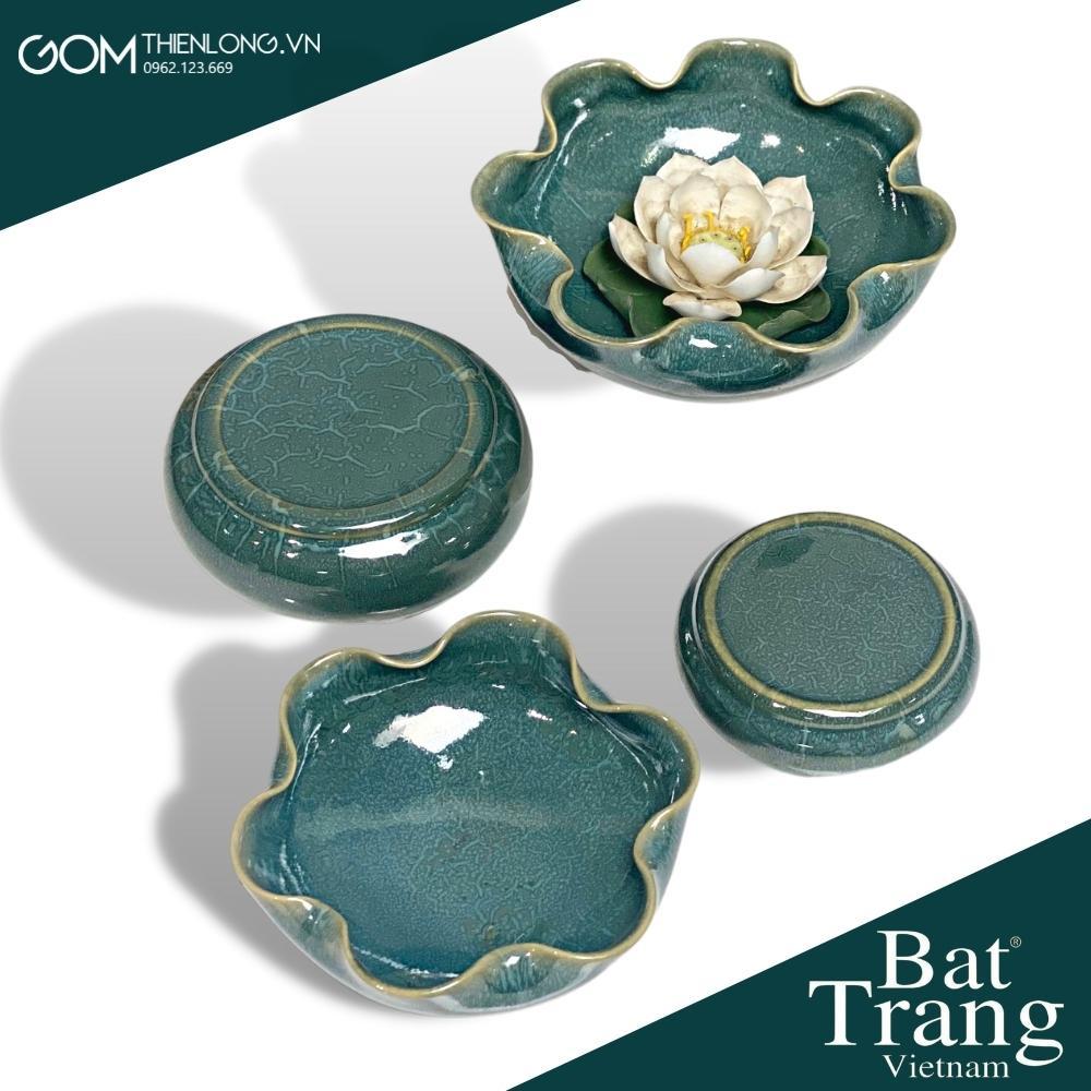 Bát Nước Minh Đường Tụ Thủy Cao Cấp - Bát Thả Hoa - Đồ Thờ Cúng Bát Tràng - Gốm Thiên Long