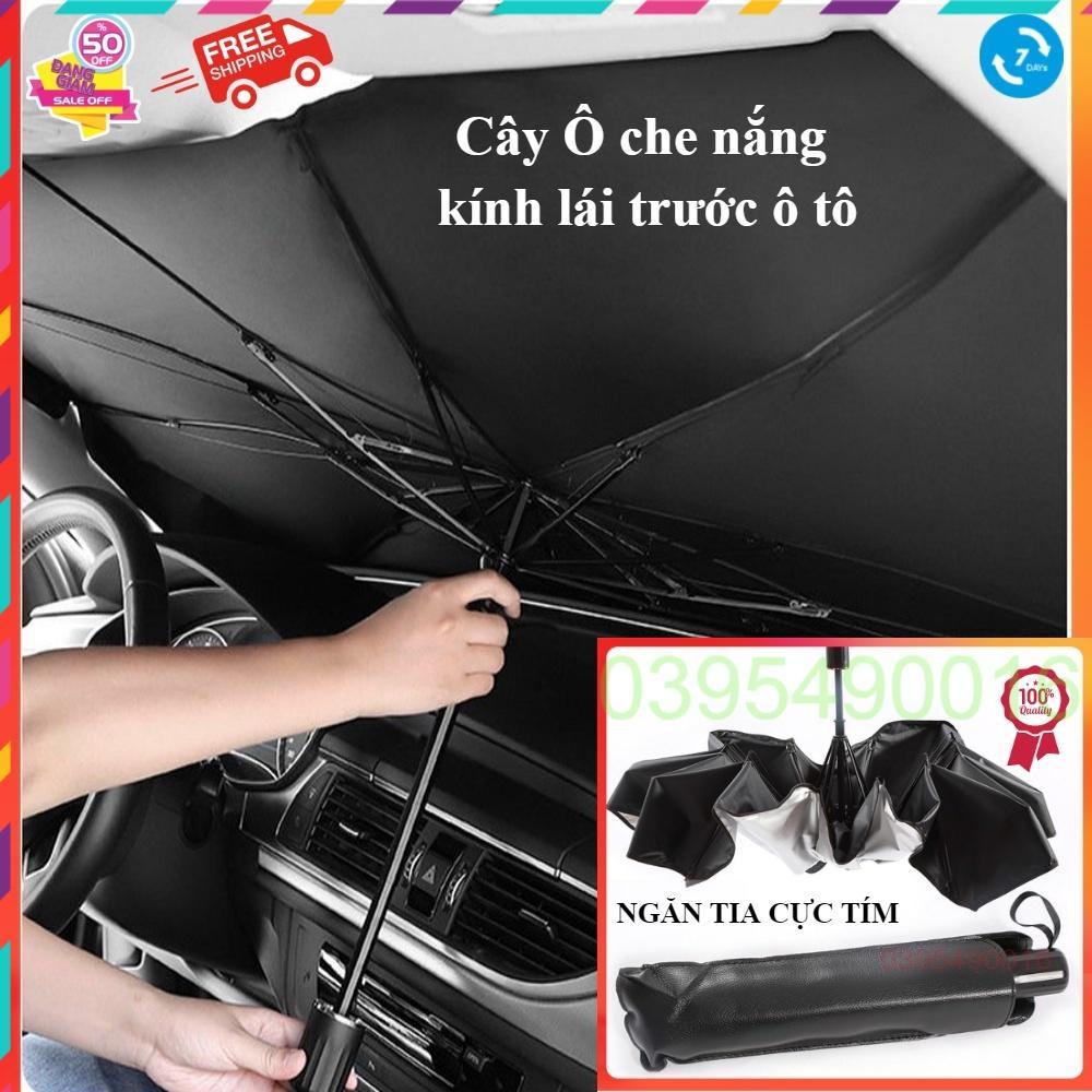 Cây Ô che nắng kính lái trước ô tô, Dù chống nắng taplo, loại dày có bao đựng ngăn chặn tia cực tím