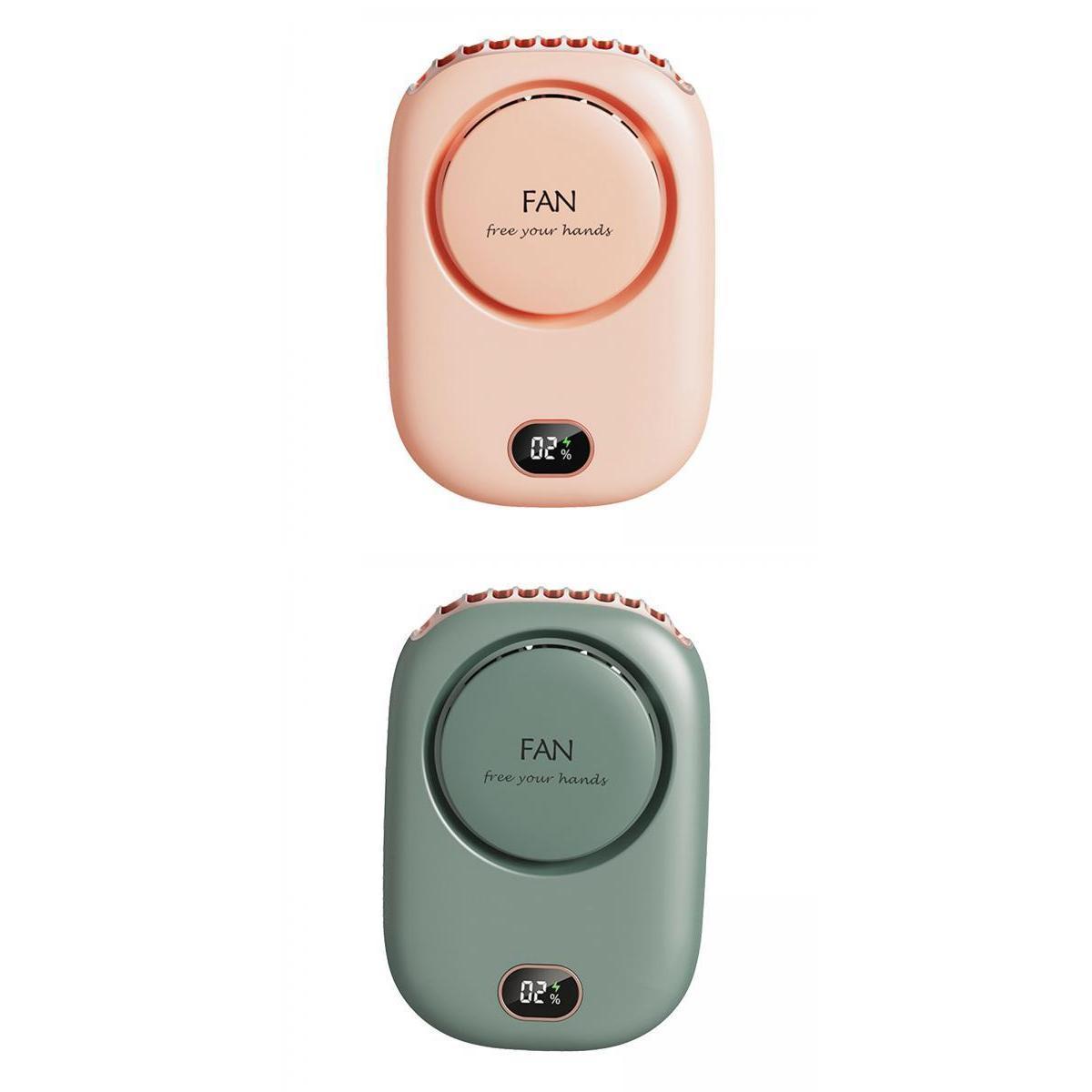 2 Set Mini Neck Fan Portable Personal Cooling Fan USB Rechargable