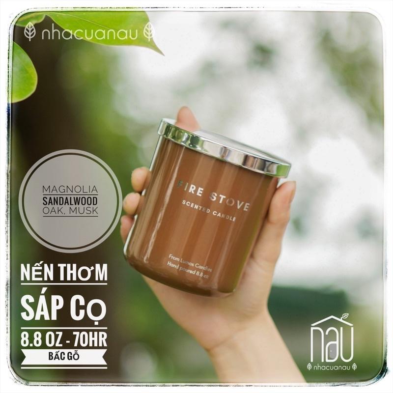 Nến thơm từ sáp cọ hương gỗ dễ chịu giúp thư giãn và thơm nhà cửa, thích hợp làm quà tặng sinh nhật, đám cưới