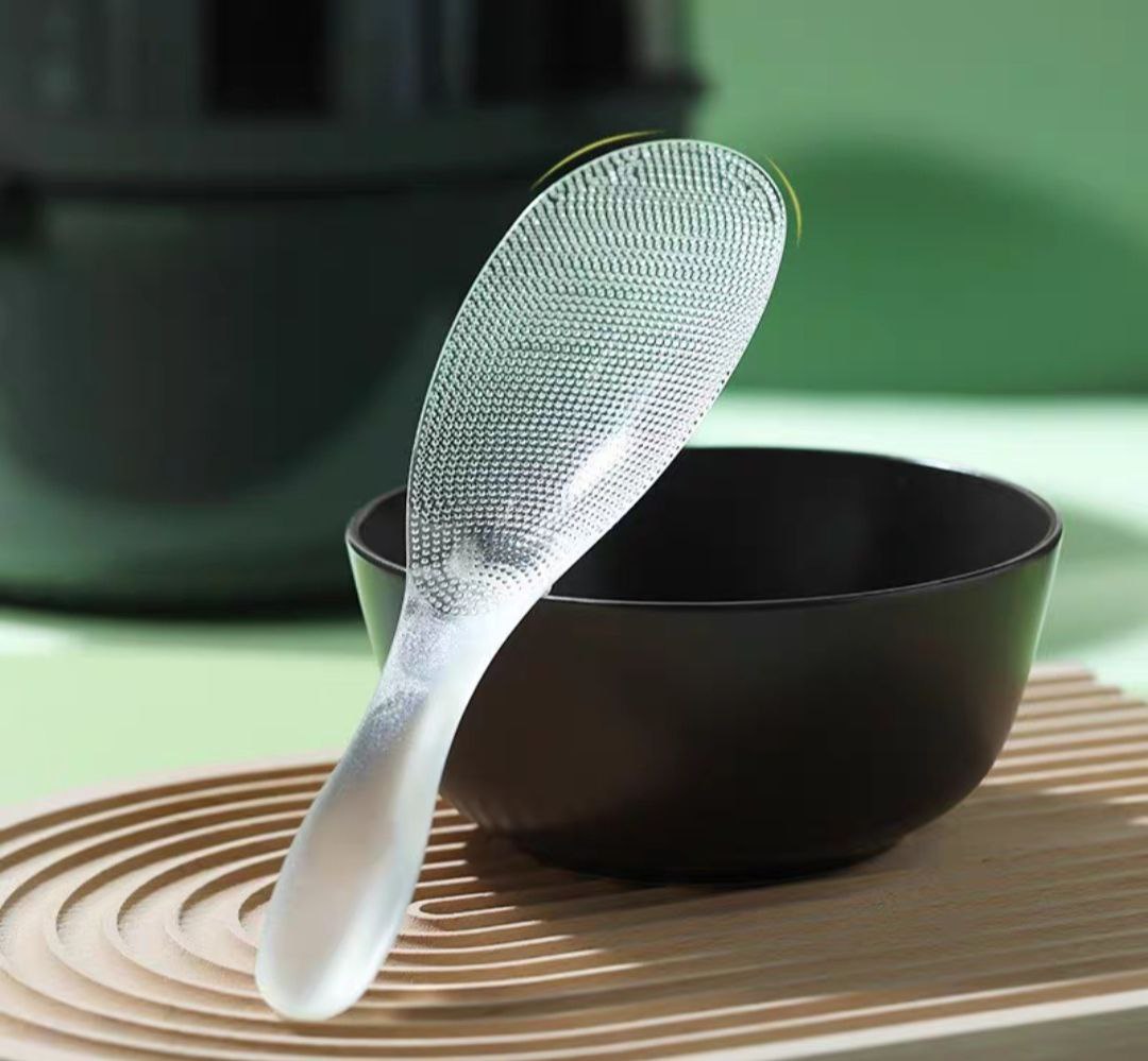 Muỗng Thìa xúc cơm chống dính nhà bếp Nhật Bản, xẻng xúc cơm, nồi cơm điện chịu nhiệt độ cao, thìa xúc cơm, lưới nhựa TPX, thìa xúc cơm màu trong suốt
