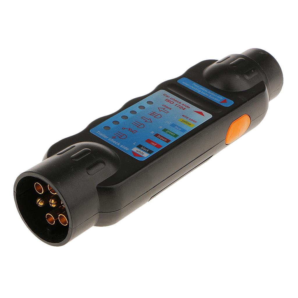 7 Pin Trailer Towing Tester LED Lights Wiring Circuit Plug and Socket 12V Test Tool