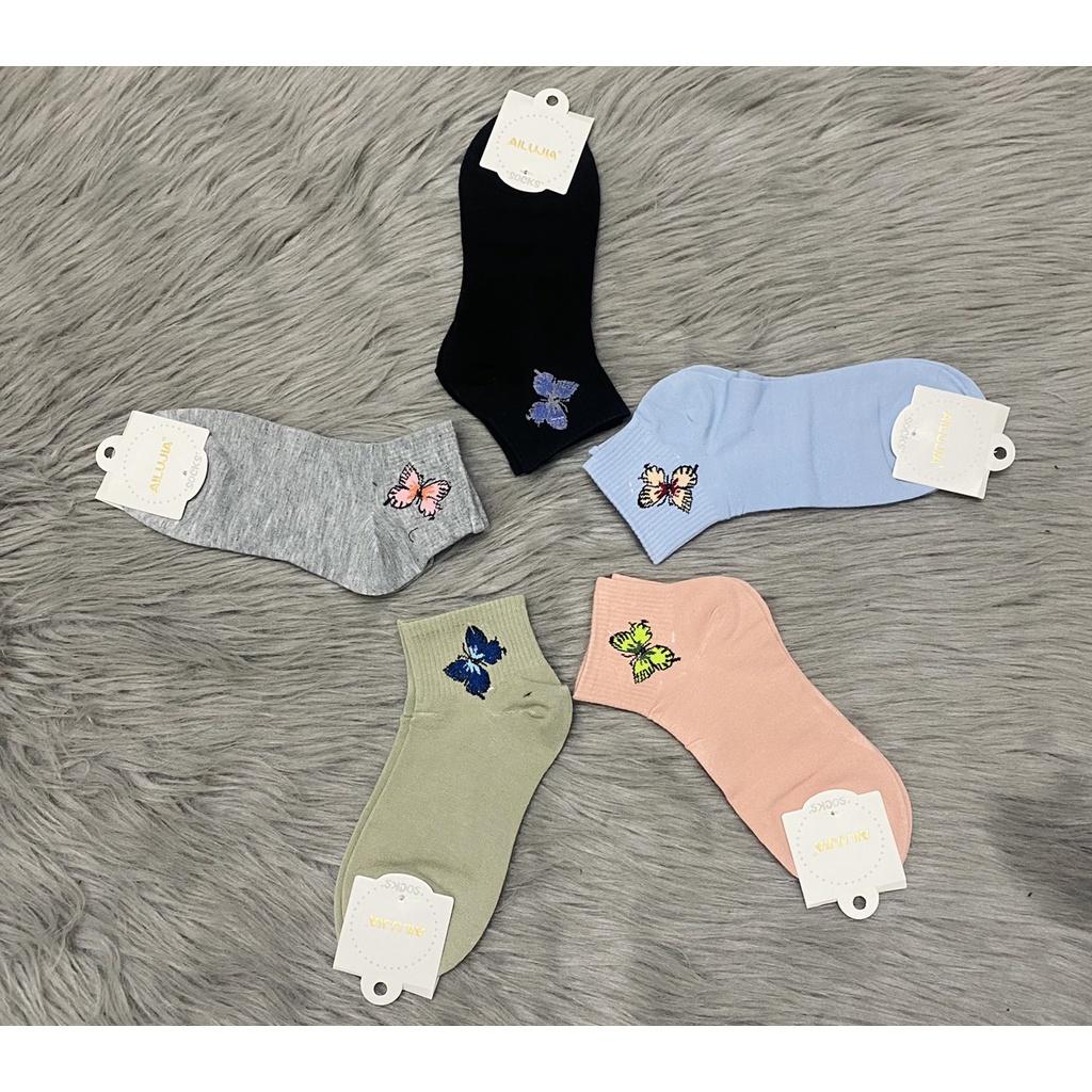 Combo 5 và 10 đôi vớ nữ hình cổ lửng , thun COTTON 100%, giao nhiều hình và màu giao ngẫu nhiên , ảnh thật