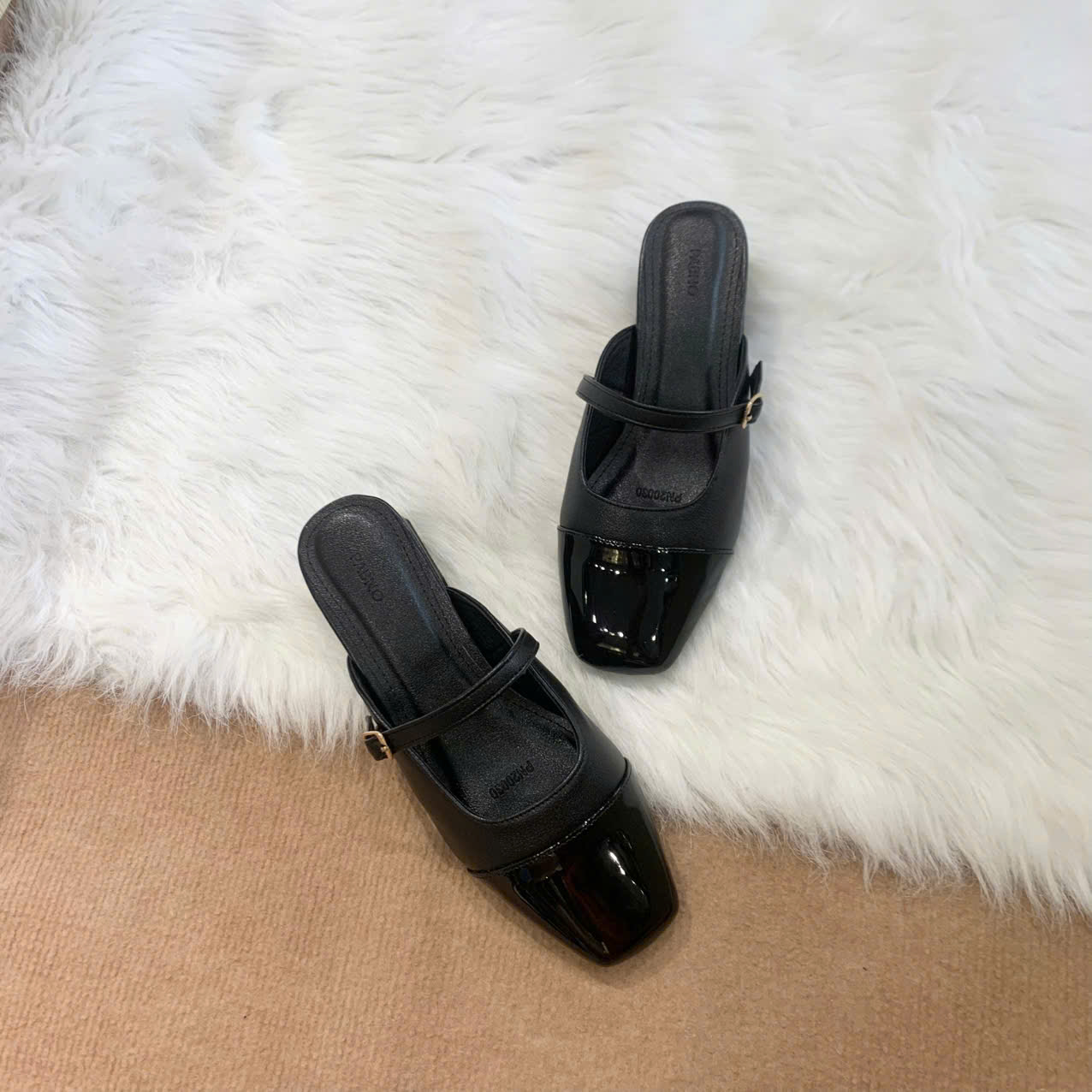 [PABNO] GIÀY CAO GÓT MULES THỜI TRANG 4CM MULES MŨI VUÔNG PHỐI – PABNO PN20030