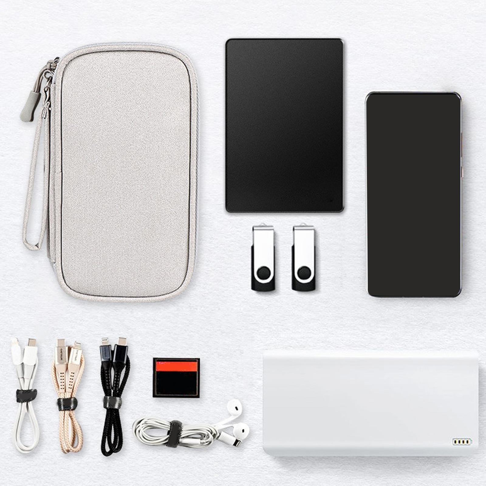 Travel Cable Organizer Bag Waterproof Double Layer Pouch for Data Cable Charger Electronics Accessories